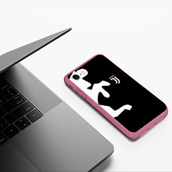 Чехол iPhone 7/8 матовый FC Juventus Bull, цвет: 3D-малиновый — фото 2