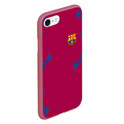 Чехол iPhone 7/8 матовый FC Barcelona: Purple Original, цвет: 3D-малиновый — фото 2