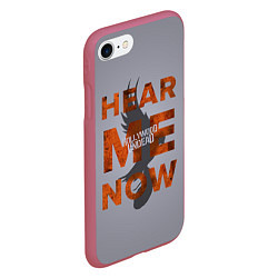 Чехол iPhone 7/8 матовый Hollywood Undead: Hear me now, цвет: 3D-малиновый — фото 2