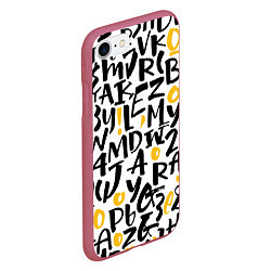 Чехол iPhone 7/8 матовый Letters bombing, цвет: 3D-малиновый — фото 2