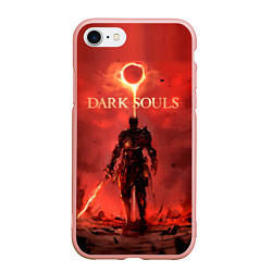 Чехол iPhone 7/8 матовый Dark Souls: Red Sunrise, цвет: 3D-светло-розовый