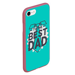 Чехол iPhone 7/8 матовый To the best Dad, цвет: 3D-малиновый — фото 2