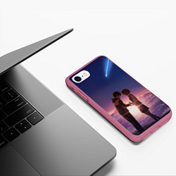 Чехол iPhone 7/8 матовый Your Name, цвет: 3D-малиновый — фото 2