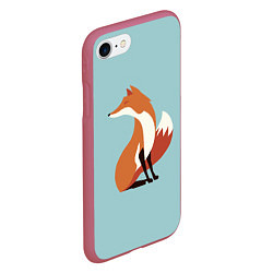 Чехол iPhone 7/8 матовый Minimal Fox, цвет: 3D-малиновый — фото 2