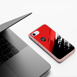 Чехол iPhone 7/8 матовый FC Arsenal: Original, цвет: 3D-светло-розовый — фото 2