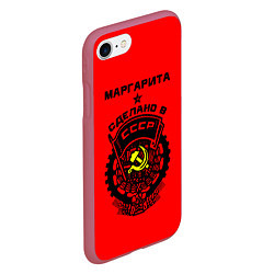 Чехол iPhone 7/8 матовый Маргарита: сделано в СССР, цвет: 3D-малиновый — фото 2