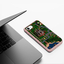 Чехол iPhone 7/8 матовый Heroes III: Map, цвет: 3D-светло-розовый — фото 2