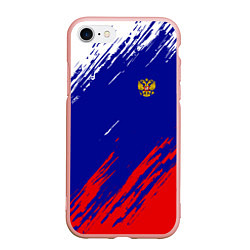 Чехол iPhone 7/8 матовый RUSSIA SPORT, цвет: 3D-светло-розовый