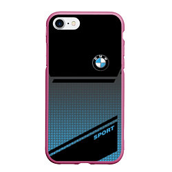 Чехол iPhone 7/8 матовый BMW SPORT, цвет: 3D-малиновый