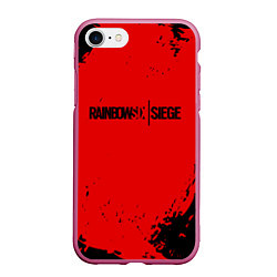 Чехол iPhone 7/8 матовый Rainbow Six Siege: Blood Style, цвет: 3D-малиновый