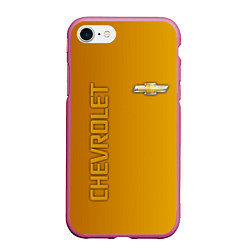 Чехол iPhone 7/8 матовый Chevrolet желтый градиент, цвет: 3D-малиновый