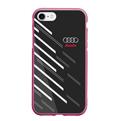 Чехол iPhone 7/8 матовый Audi: White Rays, цвет: 3D-малиновый