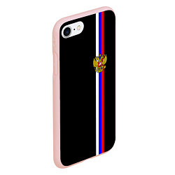 Чехол iPhone 7/8 матовый Лента с гербом России, цвет: 3D-светло-розовый — фото 2