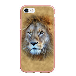 Чехол iPhone 7/8 матовый Песчаный лев, цвет: 3D-светло-розовый