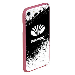 Чехол iPhone 7/8 матовый Daewoo: Black Spray, цвет: 3D-малиновый — фото 2