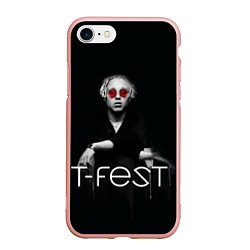 Чехол iPhone 7/8 матовый T-Fest: Black Style, цвет: 3D-светло-розовый