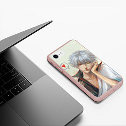 Чехол iPhone 7/8 матовый Sakata Gintoki, цвет: 3D-светло-розовый — фото 2