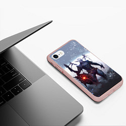 Чехол iPhone 7/8 матовый Dark Knight, цвет: 3D-светло-розовый — фото 2