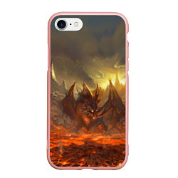 Чехол iPhone 7/8 матовый Linage II: Fire Dragon, цвет: 3D-светло-розовый
