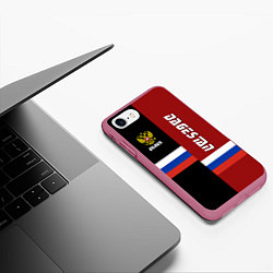 Чехол iPhone 7/8 матовый Dagestan, Russia, цвет: 3D-малиновый — фото 2