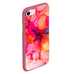 Чехол iPhone 7/8 матовый Весенние краски, цвет: 3D-малиновый — фото 2