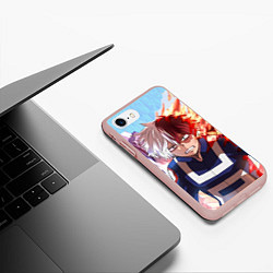 Чехол iPhone 7/8 матовый My Hero Academia напрягся, цвет: 3D-светло-розовый — фото 2