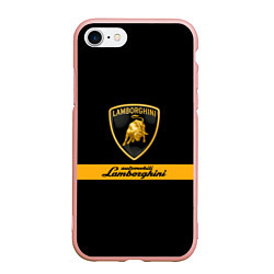 Чехол iPhone 7/8 матовый Lamborghini Automobili, цвет: 3D-светло-розовый