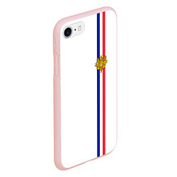 Чехол iPhone 7/8 матовый Франция: лента с гербом, цвет: 3D-светло-розовый — фото 2