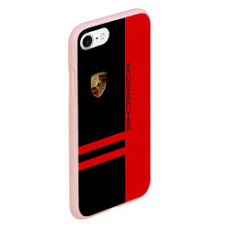 Чехол iPhone 7/8 матовый Porsche: Red Sport, цвет: 3D-светло-розовый — фото 2