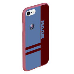 Чехол iPhone 7/8 матовый Saab, цвет: 3D-малиновый — фото 2
