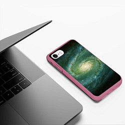 Чехол iPhone 7/8 матовый Галактический мир, цвет: 3D-малиновый — фото 2