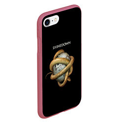 Чехол iPhone 7/8 матовый Shinedown: Threat To Survival, цвет: 3D-малиновый — фото 2