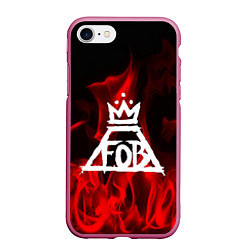 Чехол iPhone 7/8 матовый Fall Out Boy: Red Flame, цвет: 3D-малиновый