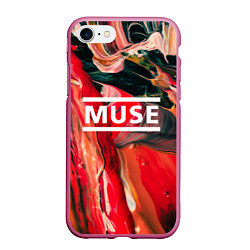 Чехол iPhone 7/8 матовый MUSE: Red Colours, цвет: 3D-малиновый