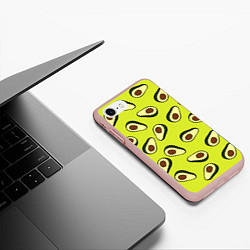 Чехол iPhone 7/8 матовый Стиль авокадо, цвет: 3D-светло-розовый — фото 2
