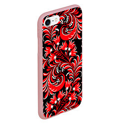 Чехол iPhone 7/8 матовый Хохлома красная, цвет: 3D-баблгам — фото 2