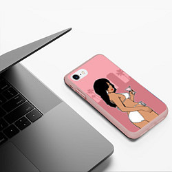 Чехол iPhone 7/8 матовый GTA VC: Girl with Martini, цвет: 3D-светло-розовый — фото 2