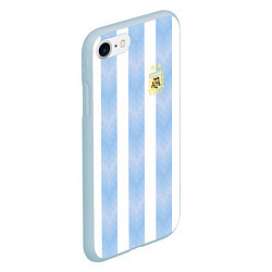 Чехол iPhone 7/8 матовый Сборная Аргентины, цвет: 3D-голубой — фото 2