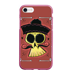 Чехол iPhone 7/8 матовый Dia de los Muertos, цвет: 3D-малиновый