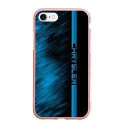 Чехол iPhone 7/8 матовый Chrysler синие полосы, цвет: 3D-светло-розовый