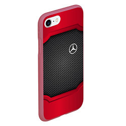 Чехол iPhone 7/8 матовый Mercedes Benz: Metal Sport, цвет: 3D-малиновый — фото 2
