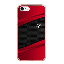 Чехол iPhone 7/8 матовый BMW Sport, цвет: 3D-светло-розовый