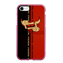 Чехол iPhone 7/8 матовый NBA. Chicago Bulls