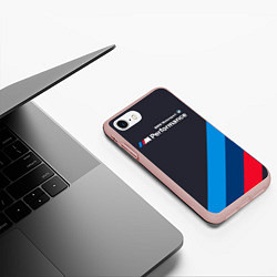 Чехол iPhone 7/8 матовый BMW M Performance, цвет: 3D-светло-розовый — фото 2