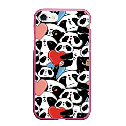 Чехол iPhone 7/8 матовый Милые панды