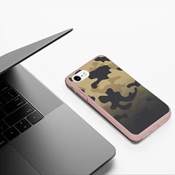 Чехол iPhone 7/8 матовый Camouflage Khaki, цвет: 3D-светло-розовый — фото 2