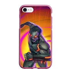 Чехол iPhone 7/8 матовый Fortnite Omega, цвет: 3D-малиновый