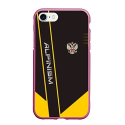 Чехол iPhone 7/8 матовый Alpinism: Yellow Russia, цвет: 3D-малиновый