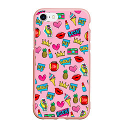 Чехол iPhone 7/8 матовый Wow Glamour, цвет: 3D-светло-розовый