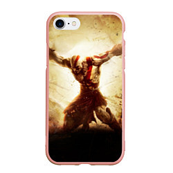 Чехол iPhone 7/8 матовый Воинственный Кратос, цвет: 3D-светло-розовый